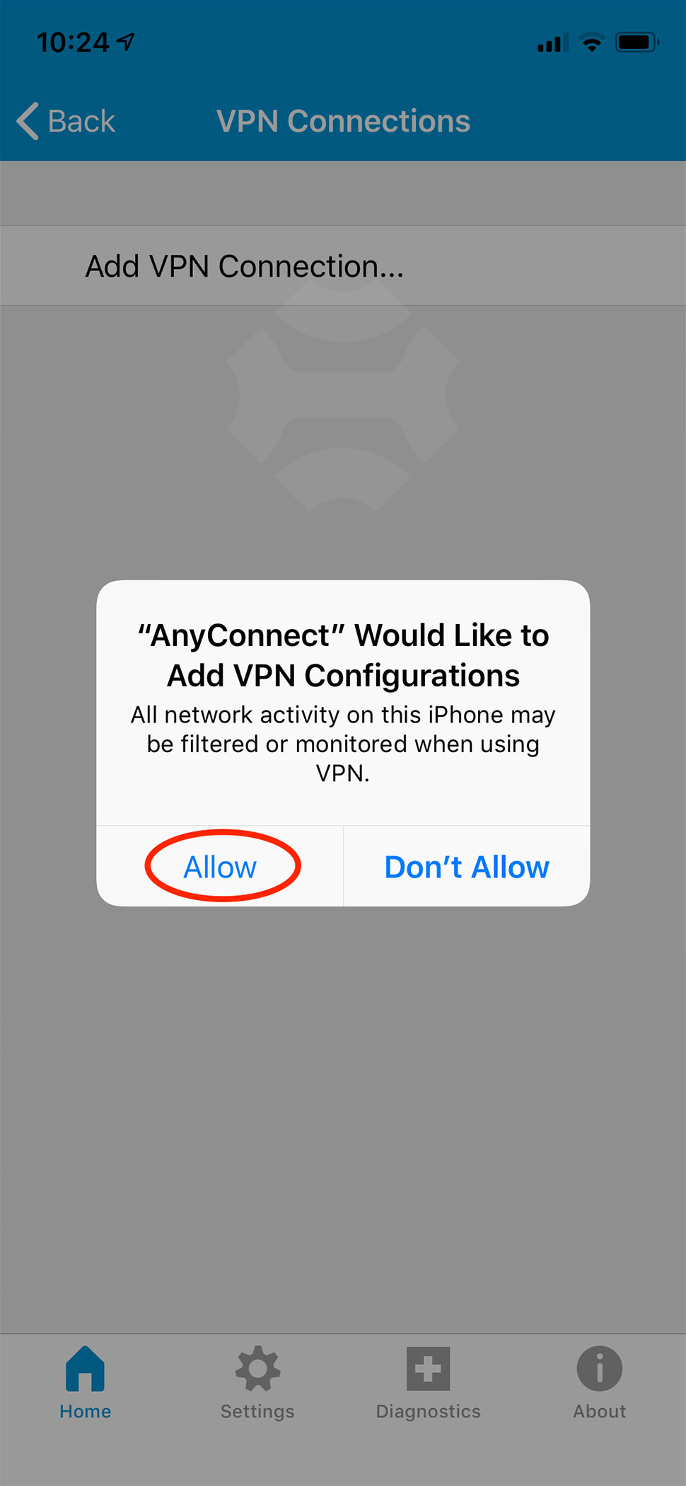 کانفیگ CiscoAnyConnect